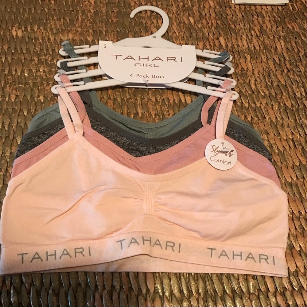 TAHARI GIRL 4 PACK BRAS SIZE SMALL NWT STYLISH COMFORT